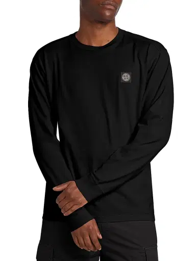 Stone Island Men's Logo Cotton Sweatshirt | Thumbnail 3 Stone Island Men's Logo Cotton Sweatshirt | Thumbnail 3