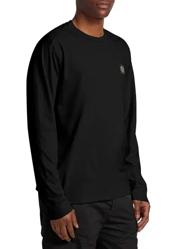 Stone Island Men's Logo Cotton Sweatshirt | Thumbnail 4 Stone Island Men's Logo Cotton Sweatshirt | Thumbnail 4