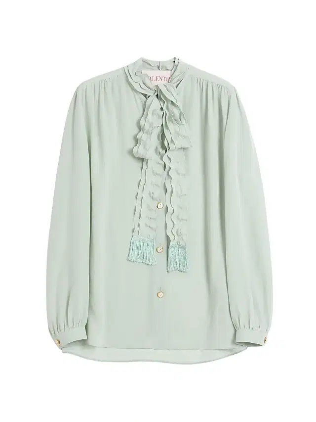 Women's Crepe De Chine Shirt - Green Women's Crepe De Chine Shirt - Green