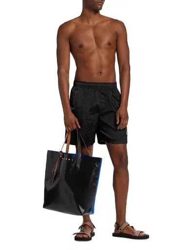 Stone Island Men's Logo Swim Shorts - Black | Thumbnail 2 Stone Island Men's Logo Swim Shorts - Black | Thumbnail 2