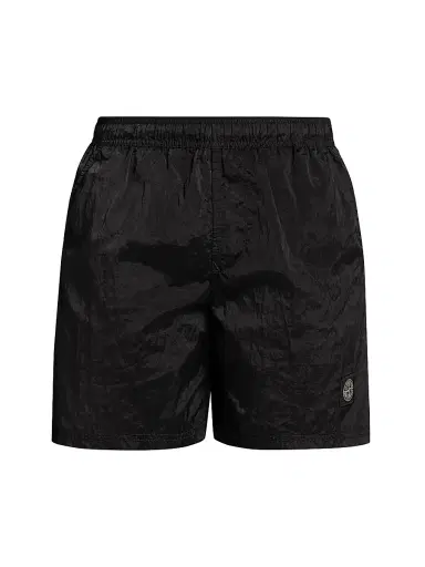 Stone Island Men's Logo Swim Shorts - Black | Thumbnail 1 Stone Island Men's Logo Swim Shorts - Black | Thumbnail 1
