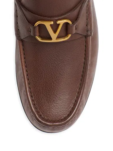 Valentino Garavani Men's VLogo Signature Buffalo Loafers - Bark Brown - Size 6 | Thumbnail 5 Valentino Garavani Men's VLogo Signature Buffalo Loafers - Bark Brown - Size 6 | Thumbnail 5