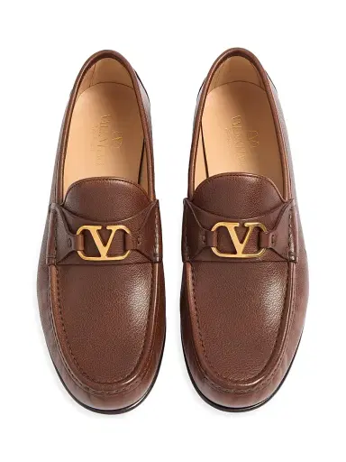 Valentino Garavani Men's VLogo Signature Buffalo Loafers - Bark Brown - Size 6 | Thumbnail 6 Valentino Garavani Men's VLogo Signature Buffalo Loafers - Bark Brown - Size 6 | Thumbnail 6