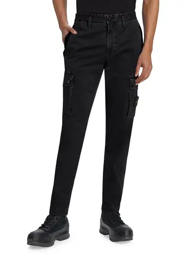 Stone Island Men's Broken Twill Cotton Trousers - Black - Size 38 | Thumbnail 3 Stone Island Men's Broken Twill Cotton Trousers - Black - Size 38 | Thumbnail 3