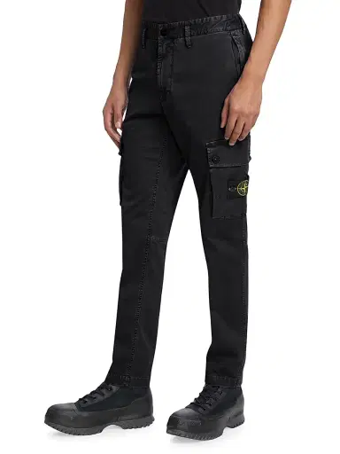 Stone Island Men's Broken Twill Cotton Trousers - Black - Size 38 | Thumbnail 4 Stone Island Men's Broken Twill Cotton Trousers - Black - Size 38 | Thumbnail 4
