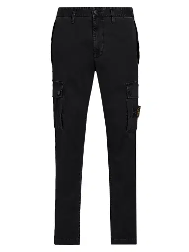 Stone Island Men's Broken Twill Cotton Trousers - Black - Size 38 | Thumbnail 1 Stone Island Men's Broken Twill Cotton Trousers - Black - Size 38 | Thumbnail 1