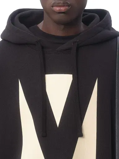 Valentino Garavani Men's Cotton Hooded Sweatshirt with Chez Print - Black | Thumbnail 6 Valentino Garavani Men's Cotton Hooded Sweatshirt with Chez Print - Black | Thumbnail 6