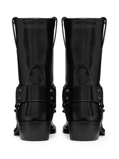 Valentino Garavani Women's Rockstud 40MM Calfskin Biker Ankle Boots - Black | Thumbnail 3 Valentino Garavani Women's Rockstud 40MM Calfskin Biker Ankle Boots - Black | Thumbnail 3