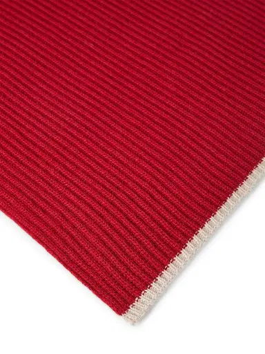Brunello Cucinelli Women's Cashmere English Rib Knit Scarf with Monili - Red | Thumbnail 3 Brunello Cucinelli Women's Cashmere English Rib Knit Scarf with Monili - Red | Thumbnail 3