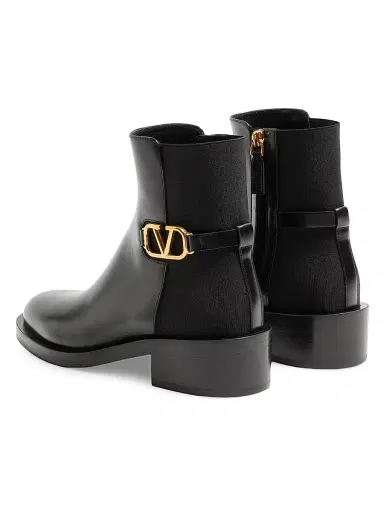 Valentino Garavani Women's VLogo Signature Calfskin Ankle Boots 30 MM - Black - Size 5.5 | Thumbnail 4 Valentino Garavani Women's VLogo Signature Calfskin Ankle Boots 30 MM - Black - Size 5.5 | Thumbnail 4