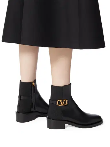 Valentino Garavani Women's VLogo Signature Calfskin Ankle Boots 30 MM - Black - Size 5.5 | Thumbnail 6 Valentino Garavani Women's VLogo Signature Calfskin Ankle Boots 30 MM - Black - Size 5.5 | Thumbnail 6