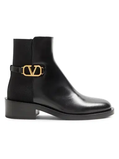 Valentino Garavani Women's VLogo Signature Calfskin Ankle Boots 30 MM - Black - Size 5.5 | Thumbnail 1 Valentino Garavani Women's VLogo Signature Calfskin Ankle Boots 30 MM - Black - Size 5.5 | Thumbnail 1