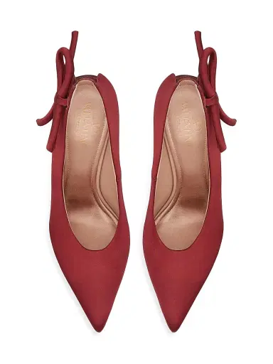 Valentino Garavani Women's Nite-Out Satin 110MM Pumps - Maroon | Thumbnail 4 Valentino Garavani Women's Nite-Out Satin 110MM Pumps - Maroon | Thumbnail 4