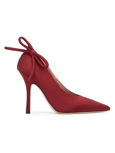 Valentino Garavani Women's Nite-Out Satin 110MM Pumps - Maroon | Thumbnail 1 Valentino Garavani Women's Nite-Out Satin 110MM Pumps - Maroon | Thumbnail 1