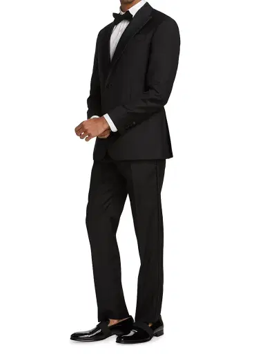 Emporio Armani Men's Peak Lapel Single-Button Suit - Black | Thumbnail 2 Emporio Armani Men's Peak Lapel Single-Button Suit - Black | Thumbnail 2