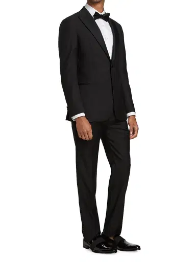 Emporio Armani Men's Peak Lapel Single-Button Suit - Black | Thumbnail 4 Emporio Armani Men's Peak Lapel Single-Button Suit - Black | Thumbnail 4