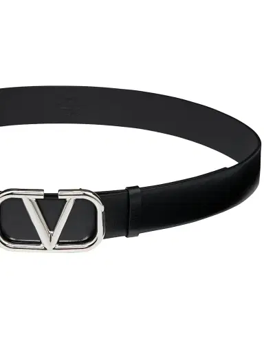 Valentino Garavani Men's VLogo Signature Calfskin Belt 40 MM - Black | Thumbnail 5 Valentino Garavani Men's VLogo Signature Calfskin Belt 40 MM - Black | Thumbnail 5