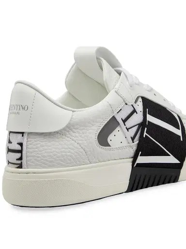 Valentino Garavani Men's Low-Top Calfskin VL7N Sneakers With Bands - White Black - Size 14 | Thumbnail 5 Valentino Garavani Men's Low-Top Calfskin VL7N Sneakers With Bands - White Black - Size 14 | Thumbnail 5