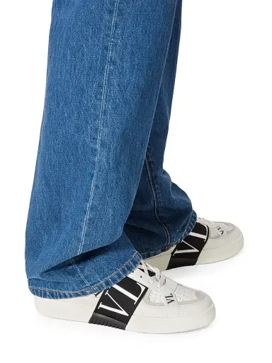 Valentino Garavani Men's Low-Top Calfskin VL7N Sneakers With Bands - White Black - Size 14 | Thumbnail 6 Valentino Garavani Men's Low-Top Calfskin VL7N Sneakers With Bands - White Black - Size 14 | Thumbnail 6