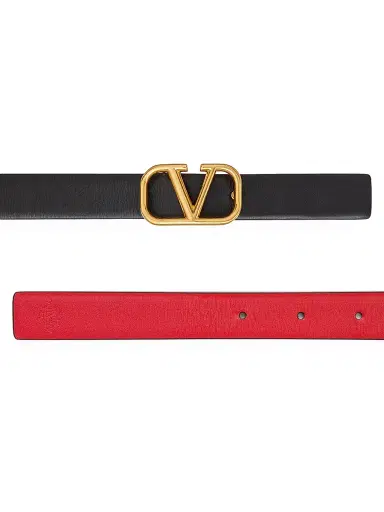 Valentino Garavani Women's Reversible Vlogo Signature Belt In Glossy Calfskin 20 MM - Black Pure Red | Thumbnail 3 Valentino Garavani Women's Reversible Vlogo Signature Belt In Glossy Calfskin 20 MM - Black Pure Red | Thumbnail 3