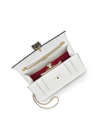 BVLGARI Women's Small Serpenti Leather Crossbody Bag - White Agate | Thumbnail 2 BVLGARI Women's Small Serpenti Leather Crossbody Bag - White Agate | Thumbnail 2