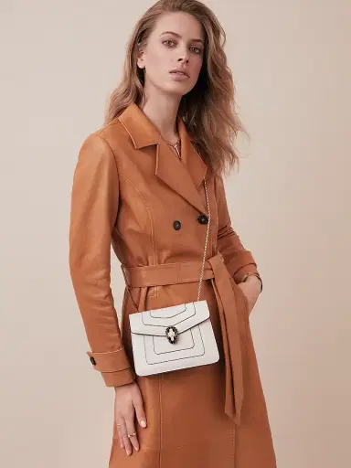 BVLGARI Women's Small Serpenti Leather Crossbody Bag - White Agate | Thumbnail 5 BVLGARI Women's Small Serpenti Leather Crossbody Bag - White Agate | Thumbnail 5