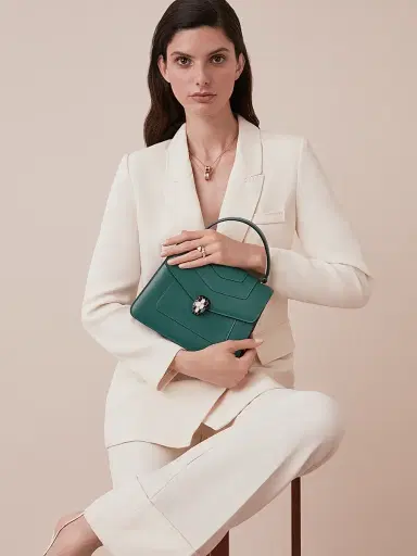 BVLGARI Women's Large Serpenti Leather Top Handle Bag - Emerald Green | Thumbnail 3 BVLGARI Women's Large Serpenti Leather Top Handle Bag - Emerald Green | Thumbnail 3