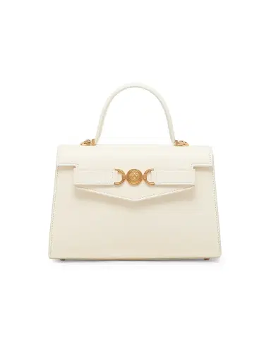 Versace Women's Medusa 95 Top Handle Calf Leather - Ecru Gold | Thumbnail 1 Versace Women's Medusa 95 Top Handle Calf Leather - Ecru Gold | Thumbnail 1
