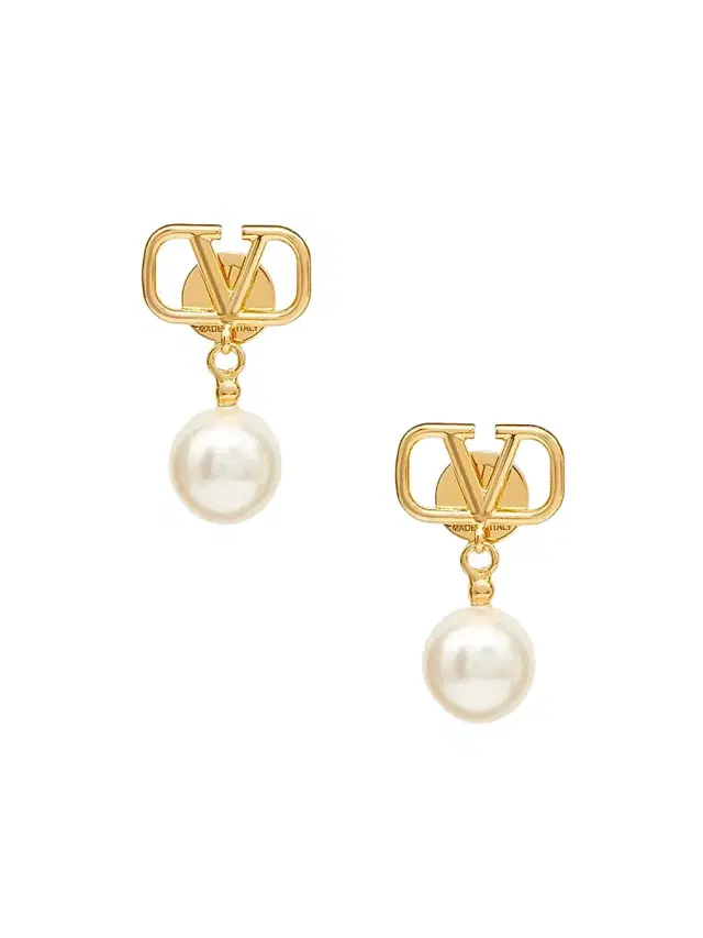Women's VLogo Signature Earrings With Swarovski Pearls - Gold Women's VLogo Signature Earrings With Swarovski Pearls - Gold