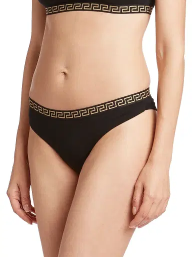 Versace Women's Greek Key Panty - Black | Thumbnail 4 Versace Women's Greek Key Panty - Black | Thumbnail 4