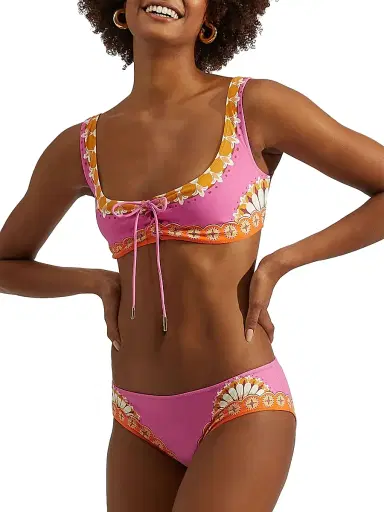 La DoubleJ Women's Sunset Bikini Top - Napoli Plates Placee Pink | Thumbnail 3 La DoubleJ Women's Sunset Bikini Top - Napoli Plates Placee Pink | Thumbnail 3