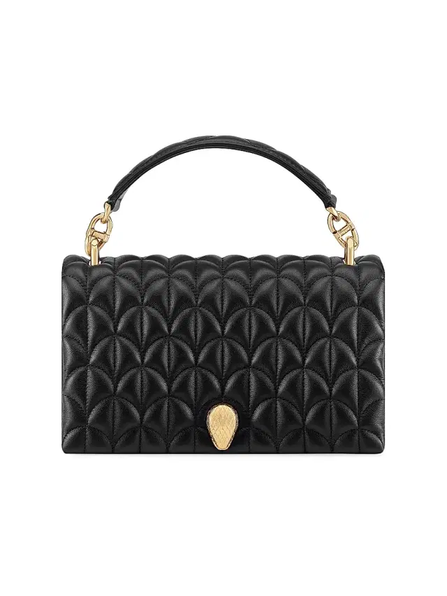 Women's Serpenti Cabochon Matelassé Leather Top Handle Bag - Black Women's Serpenti Cabochon Matelassé Leather Top Handle Bag - Black