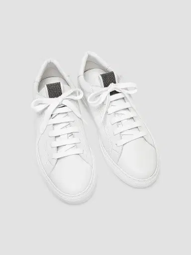 Brunello Cucinelli Women's Leather Low-Top Sneakers - White | Thumbnail 4 Brunello Cucinelli Women's Leather Low-Top Sneakers - White | Thumbnail 4