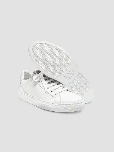 Brunello Cucinelli Women's Leather Low-Top Sneakers - White | Thumbnail 5 Brunello Cucinelli Women's Leather Low-Top Sneakers - White | Thumbnail 5