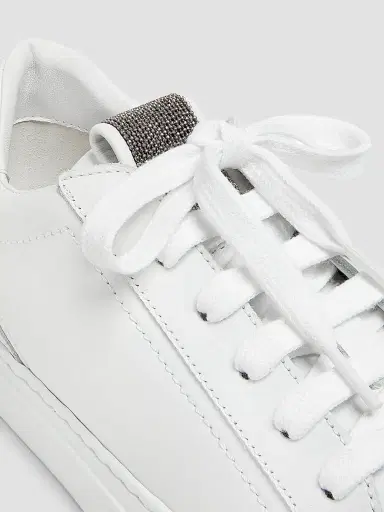 Brunello Cucinelli Women's Leather Low-Top Sneakers - White | Thumbnail 6 Brunello Cucinelli Women's Leather Low-Top Sneakers - White | Thumbnail 6