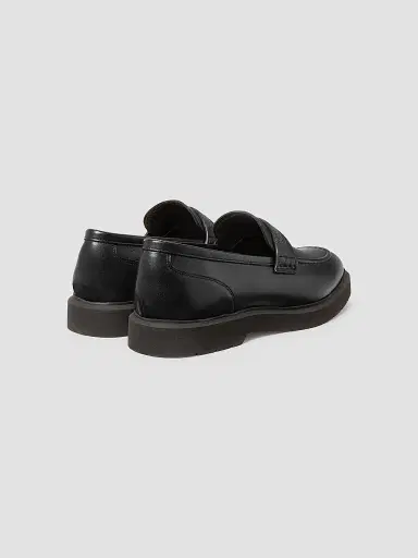 Brunello Cucinelli Women's Leather Penny Loafers - Nero | Thumbnail 3 Brunello Cucinelli Women's Leather Penny Loafers - Nero | Thumbnail 3