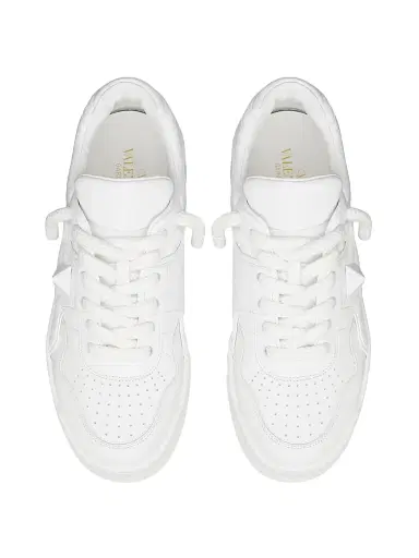 Valentino Garavani Men's One Stud XL Nappa Leather Low Top Sneakers - White | Thumbnail 4 Valentino Garavani Men's One Stud XL Nappa Leather Low Top Sneakers - White | Thumbnail 4