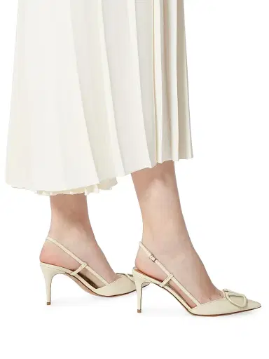 Valentino Garavani Women's VLogo 80MM Signature Patent Leather Slingback Pumps - Rose Cannelle | Thumbnail 12 Valentino Garavani Women's VLogo 80MM Signature Patent Leather Slingback Pumps - Rose Cannelle | Thumbnail 12