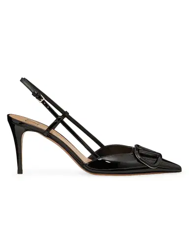 Valentino Garavani Women's VLogo 80MM Signature Patent Leather Slingback Pumps - Rose Cannelle | Thumbnail 13 Valentino Garavani Women's VLogo 80MM Signature Patent Leather Slingback Pumps - Rose Cannelle | Thumbnail 13