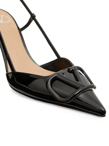 Valentino Garavani Women's VLogo 80MM Signature Patent Leather Slingback Pumps - Rose Cannelle | Thumbnail 17 Valentino Garavani Women's VLogo 80MM Signature Patent Leather Slingback Pumps - Rose Cannelle | Thumbnail 17