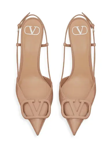 Valentino Garavani Women's VLogo 80MM Signature Patent Leather Slingback Pumps - Rose Cannelle | Thumbnail 4 Valentino Garavani Women's VLogo 80MM Signature Patent Leather Slingback Pumps - Rose Cannelle | Thumbnail 4