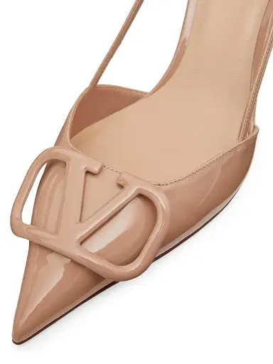 Valentino Garavani Women's VLogo 80MM Signature Patent Leather Slingback Pumps - Rose Cannelle | Thumbnail 5 Valentino Garavani Women's VLogo 80MM Signature Patent Leather Slingback Pumps - Rose Cannelle | Thumbnail 5