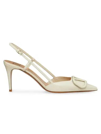 Valentino Garavani Women's VLogo 80MM Signature Patent Leather Slingback Pumps - Rose Cannelle | Thumbnail 7 Valentino Garavani Women's VLogo 80MM Signature Patent Leather Slingback Pumps - Rose Cannelle | Thumbnail 7