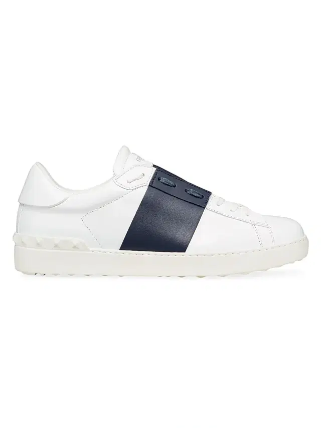 Men's Calfskin Open Sneakers - White Marine Men's Calfskin Open Sneakers - White Marine