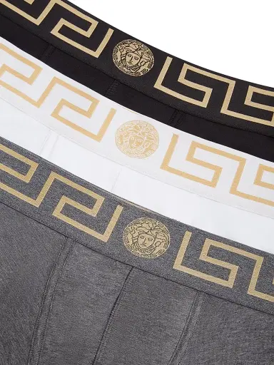 Versace Men's Logo Boxers Set - Black Grey White | Thumbnail 3 Versace Men's Logo Boxers Set - Black Grey White | Thumbnail 3