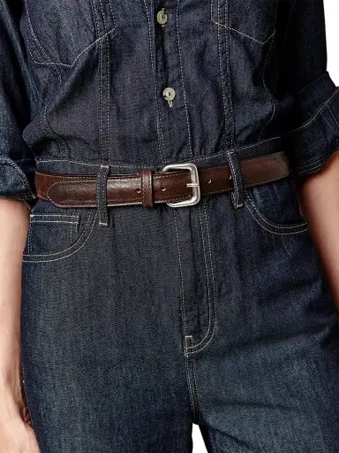 Il Bisonte Women's Heritage Classic Leather Belt - Dark Brown | Thumbnail 2 Il Bisonte Women's Heritage Classic Leather Belt - Dark Brown | Thumbnail 2