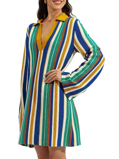 La DoubleJ Women's Bay Polo Dress - Multicolor Verde Green | Thumbnail 3 La DoubleJ Women's Bay Polo Dress - Multicolor Verde Green | Thumbnail 3