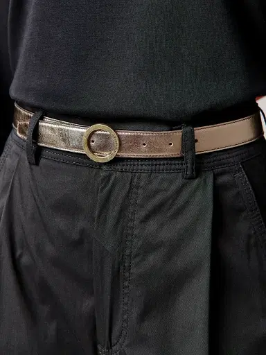 Il Bisonte Women's Bigallo Leather Belt - Bronze Nero - Size Medium | Thumbnail 2 Il Bisonte Women's Bigallo Leather Belt - Bronze Nero - Size Medium | Thumbnail 2