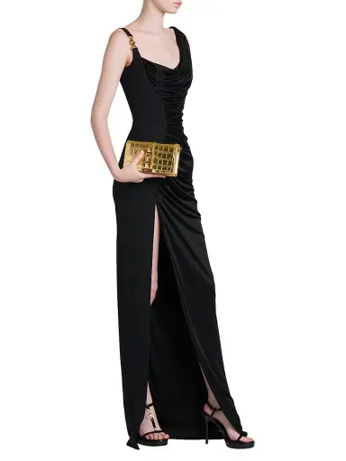 Versace Women's Draped Cowlneck Column Gown | Thumbnail 2 Versace Women's Draped Cowlneck Column Gown | Thumbnail 2