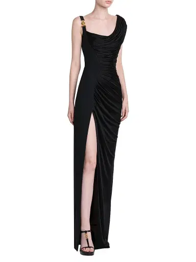 Versace Women's Draped Cowlneck Column Gown | Thumbnail 4 Versace Women's Draped Cowlneck Column Gown | Thumbnail 4